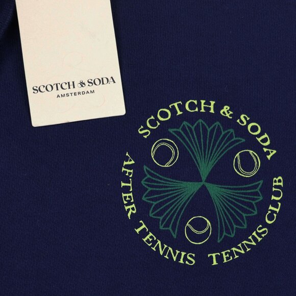 Scotch & Soda Tennis Club Pullover Hoodie w/Kangaroo Pocket Men's Sweatshirt NWT - Picture 2 of 3